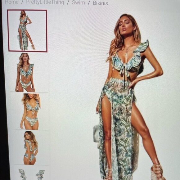 3 piece set.  Top & skirt & swimsuit bottom small .  I’m pink - Picture 8 of 11